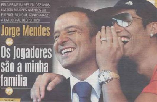 Jorge Mendes, dueño de 10% de Di María, representante de Cristiano Ronaldo y Mourinho