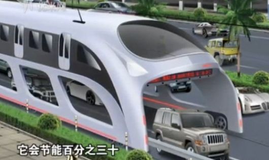 China proyecta ómnibus 3D para que pasen autos por debajo