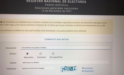 Padrón definitivo para las elecciones del 14 de noviembre
