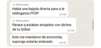 <p>El Ministro de Economía de Chubut publicó un mensaje privado con un funcionario de Caputo y escala el conflicto</p>
